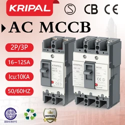 KRIPAL 3P 125A MCCB 100AMP moulded case circuit breakers AC380V ABE breakers circuit for Electrical Equipment