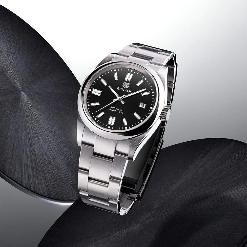 

Мужские механические часы BENYAR, роскошные автоматические часы для мужчин, механические наручные часы, светящиеся, с сапфировым стеклом, водонепроницаемые.