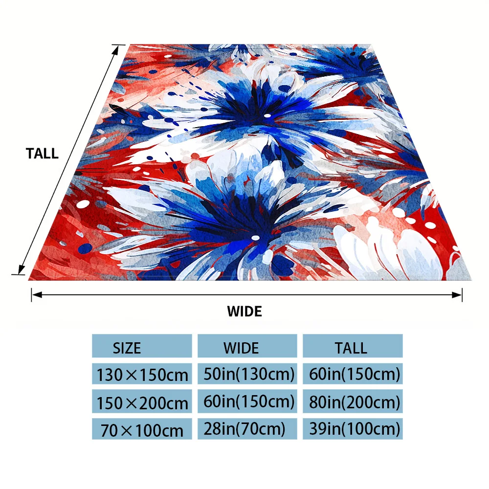 Splash Floral Sofa Specific Soft Flannel Blanket, Universal Plush Gift Blanket For All Seasons