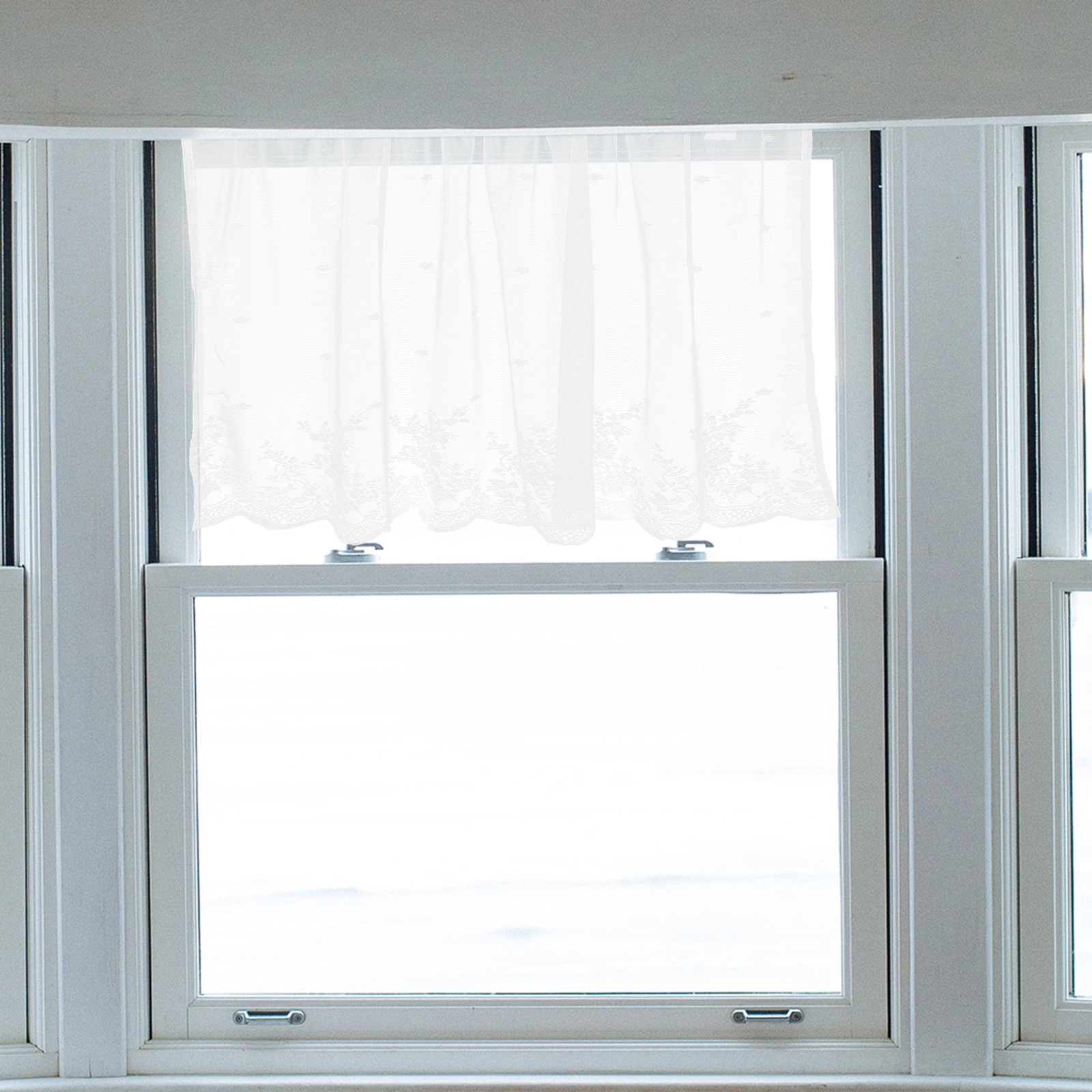 

Coffee Curtain Kitchen Short Decor Cabinet Curtains for Small Windows 137x90cm Lace Cafe Valance Floral Room Window
