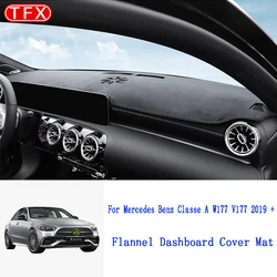 Flannel Dashmat Dashboard Cover Sun Shade Dash Board Cover Carpet For Mercedes Benz A-Class W177 A160 A180 A200 A45 Accessories