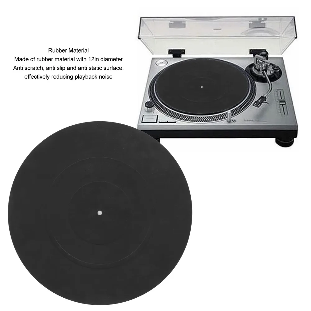 Professional 12in Turntable Platter Mat Vibration Reduction Static Resistant Vinyl Record Pad Record Player Mat Vinyl Playback