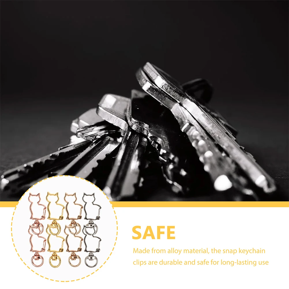 

20pcs Shaped Snap Hooks Keychain Clips Alloy Diy Jewelry Supplies Keychain Clip Spring Clasps Replacement Parts