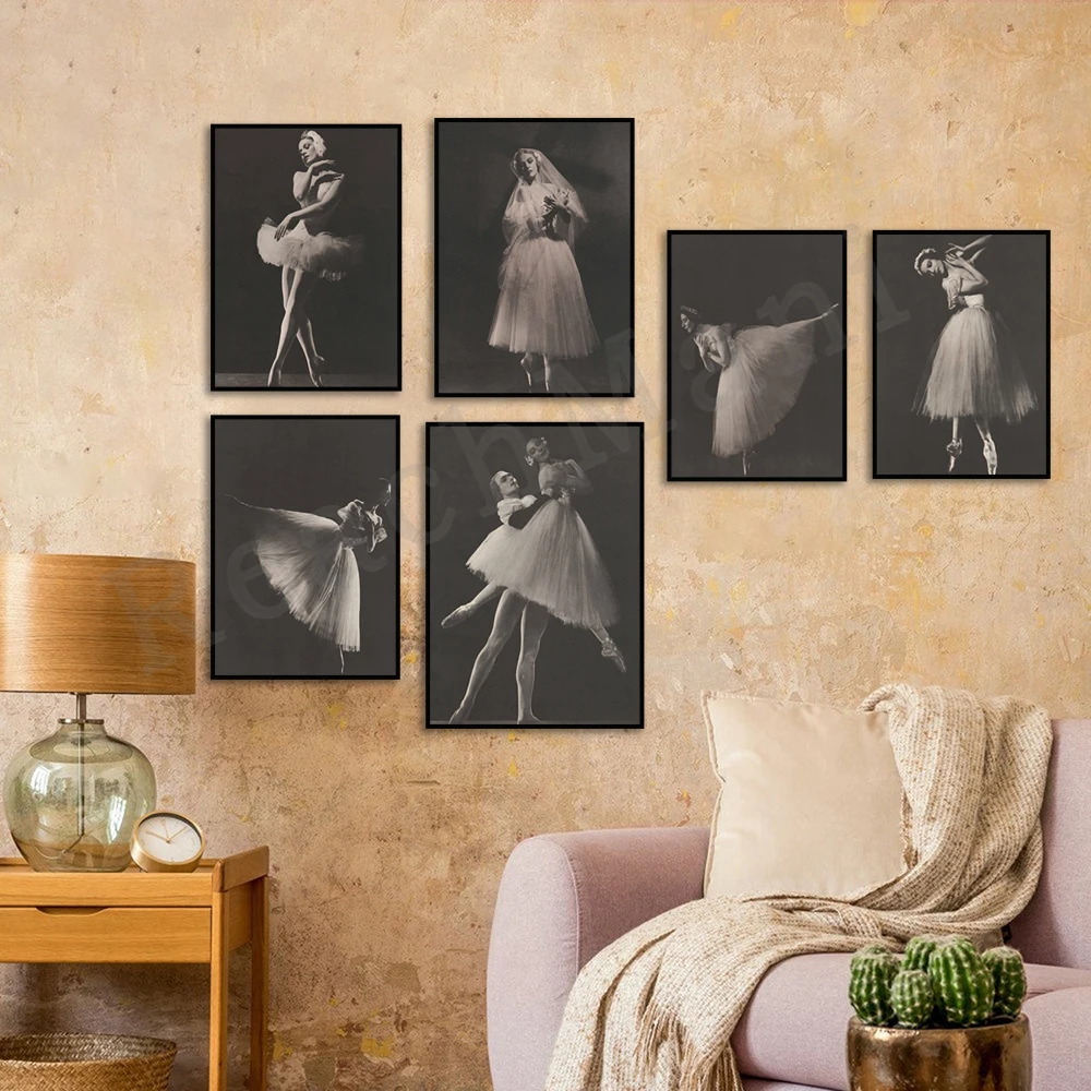 Antique French Ballerina Print, Black and White Vintage Ballet Poster, Ballet Sketch *Rare* 1940s Ballet Photo, Ballet Gift