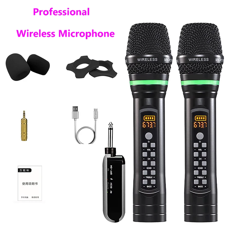 

Professional Wireless Microphone Handheld Bluetooth Karaoke Mic Recording Studio Home Party Singing for Car Speaker Church Show