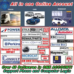 Full Pack Online Conta para Autodata Alldata, Service Box, FCA, EUA, Haynes PRO, WIS, Identifix, Impact Consult, EPC Repair Software