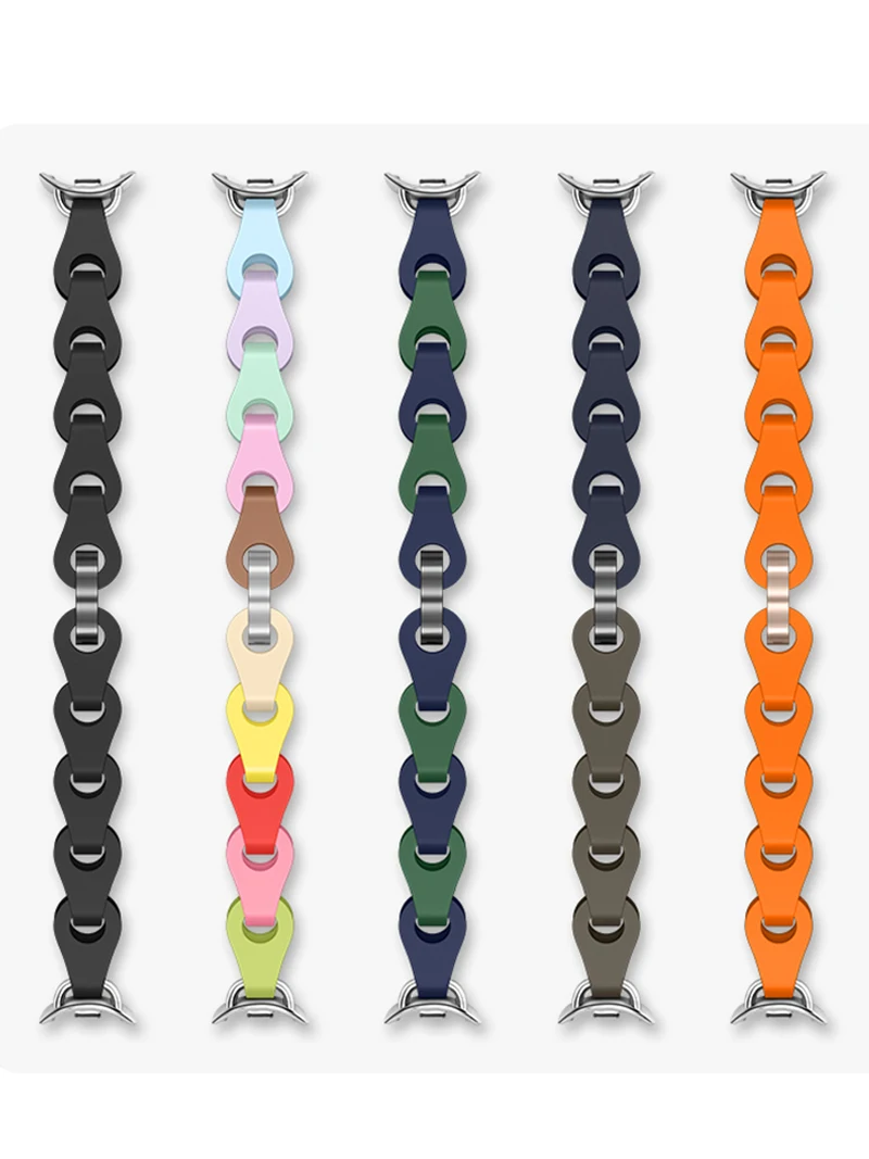 Women Bracelet for Xiaomi Mi Band 10 9 8 NFC Sports Silicone Strap Breathable  Watch Band Chain Link Correa for Miband8 Miband9 image 5