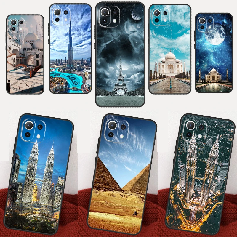 Pyramids Taj Mahal Dubai Case For Xiaomi 13 Pro 12T 11T 12 13 Lite 12X POCO F5 X3 X5 M4 Pro M5s X4 F4 GT F3 Cover