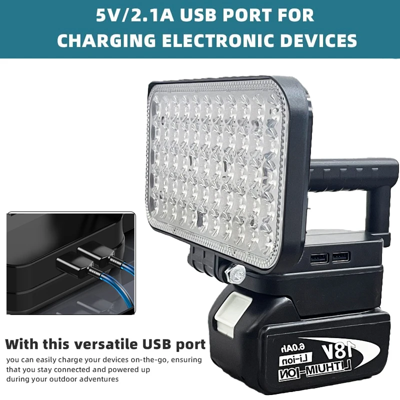 Work Light 8 inch Cordless LED Lamp Flashlight For Makita 18V Li-ion Battery Camping Architectural lights For BL1430 BL1830