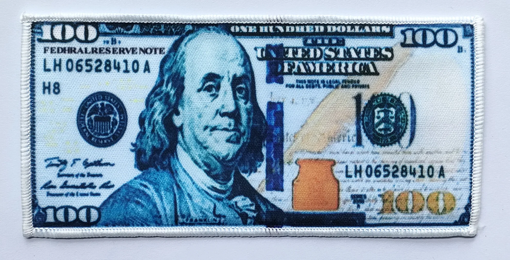 

Hot! One hundred Dollars $100 Bills Cash Money Currency Dollar Applique Iron On Patch DIY Sew ~ (≈ 5.9 * 2.9 inch)