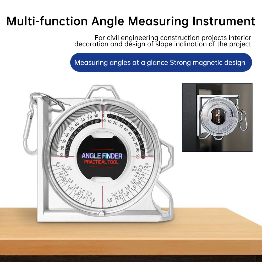 Magnetic Angle Finder Locator Inclinometer Measurement Tool Portable Slope Protractor Inclinometer for Construction Carpenter