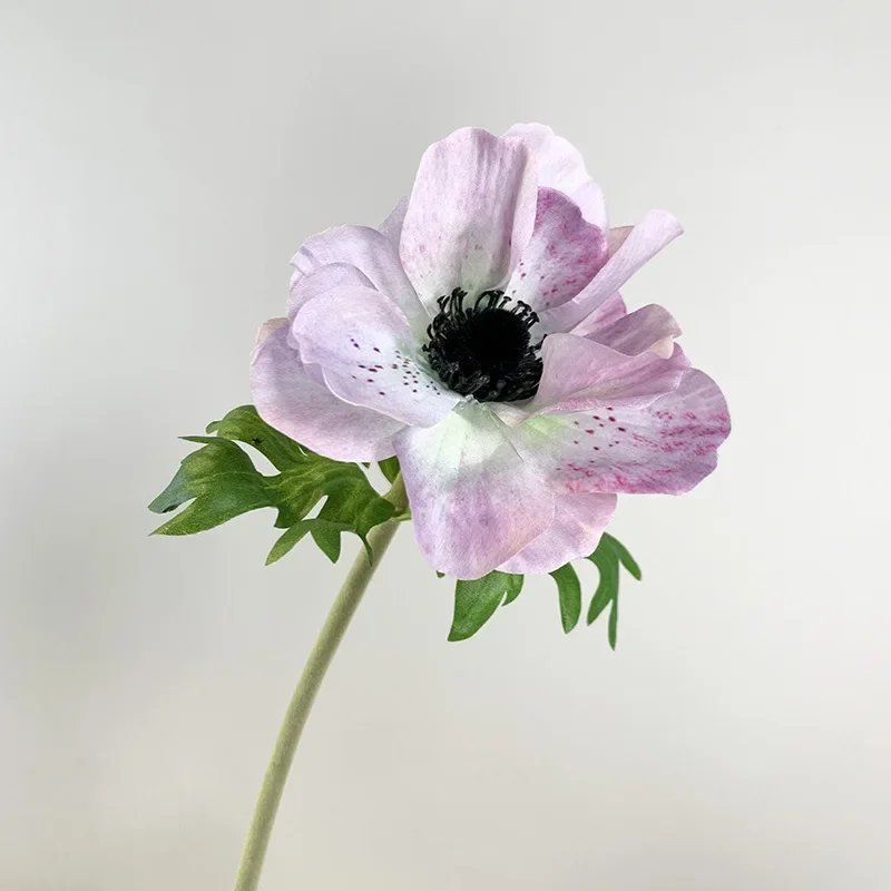6 pcs Anemones Party Wedding Home Valentine's Day Decoration Fake Flowers Flocking Home Hotel Floral Crafts Silk Flowers