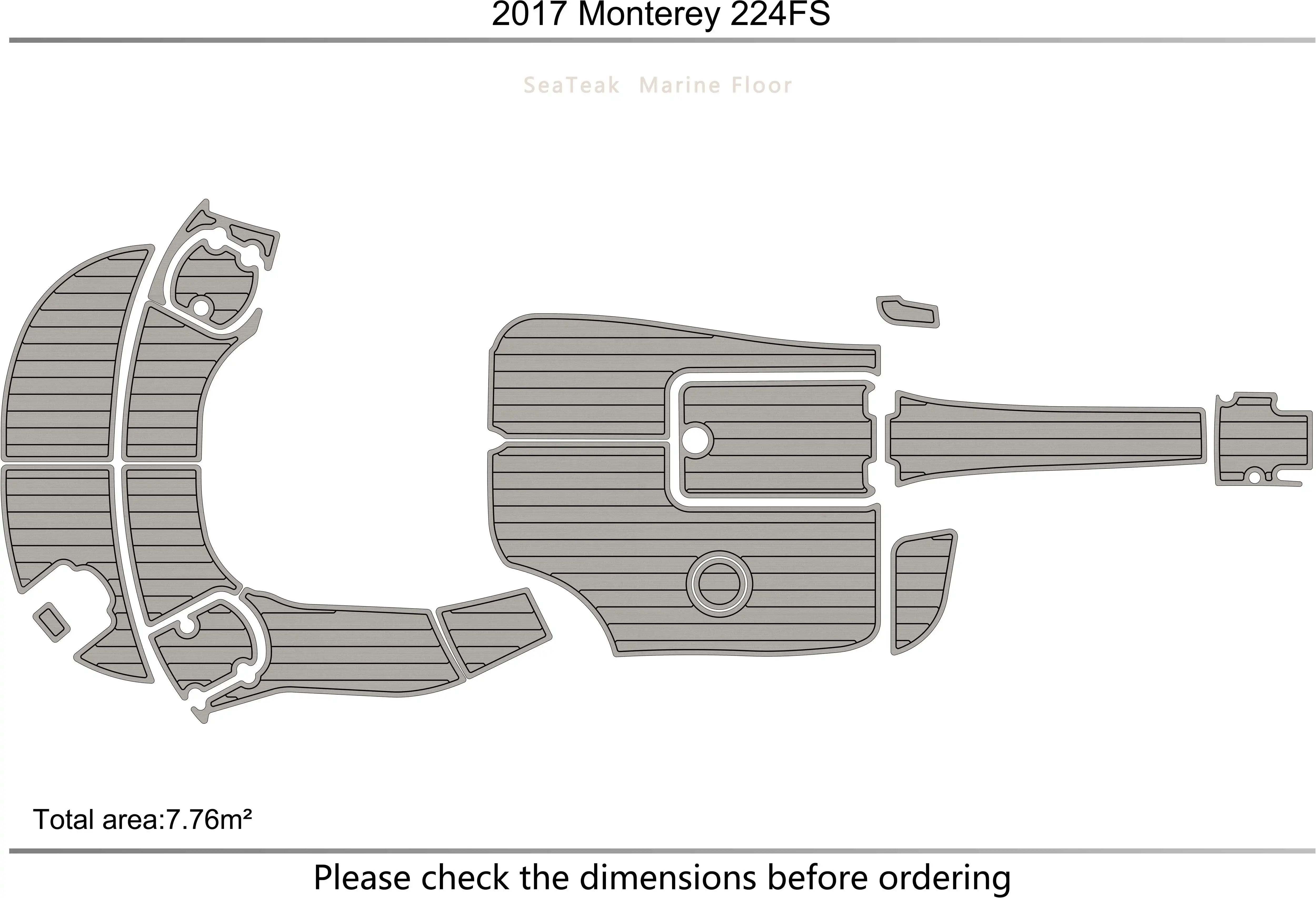 2017 Monterey 224FS Cockpit  Swimming platform 1/4