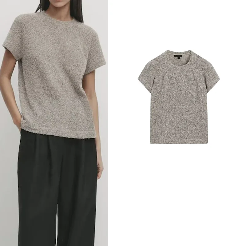 

Новое поступление, женская повседневная футболка MD, базовая круглая футболка Ne ort Sve, цвет Blo, полиэфирное волокно, весенний сезон, стандартный крой