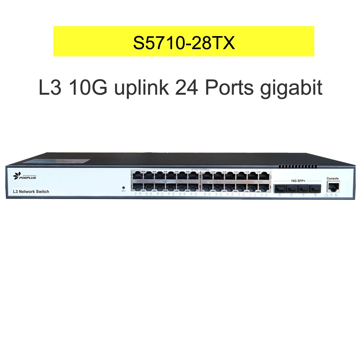 Imagem -01 - Portas do Interruptor l3 10g com x Sfp Mais a Fibra Ótica 24x100 1000m