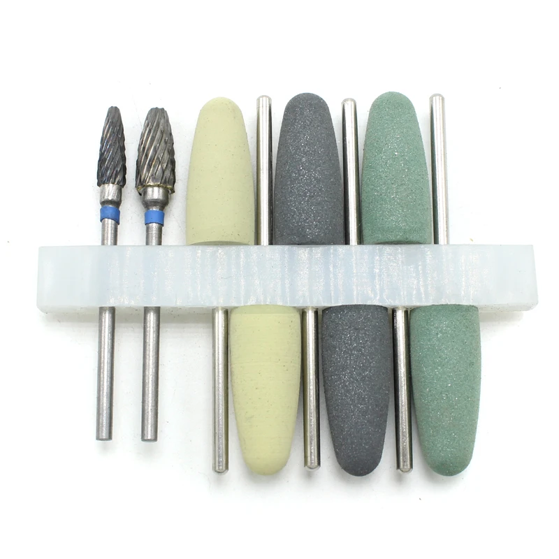 

8Pcs/set Dental Polishing Grinders Bits for Electric Nail Drill 2.35mm Shank Diamond Manicure Polisher for Nails & Teeth Care