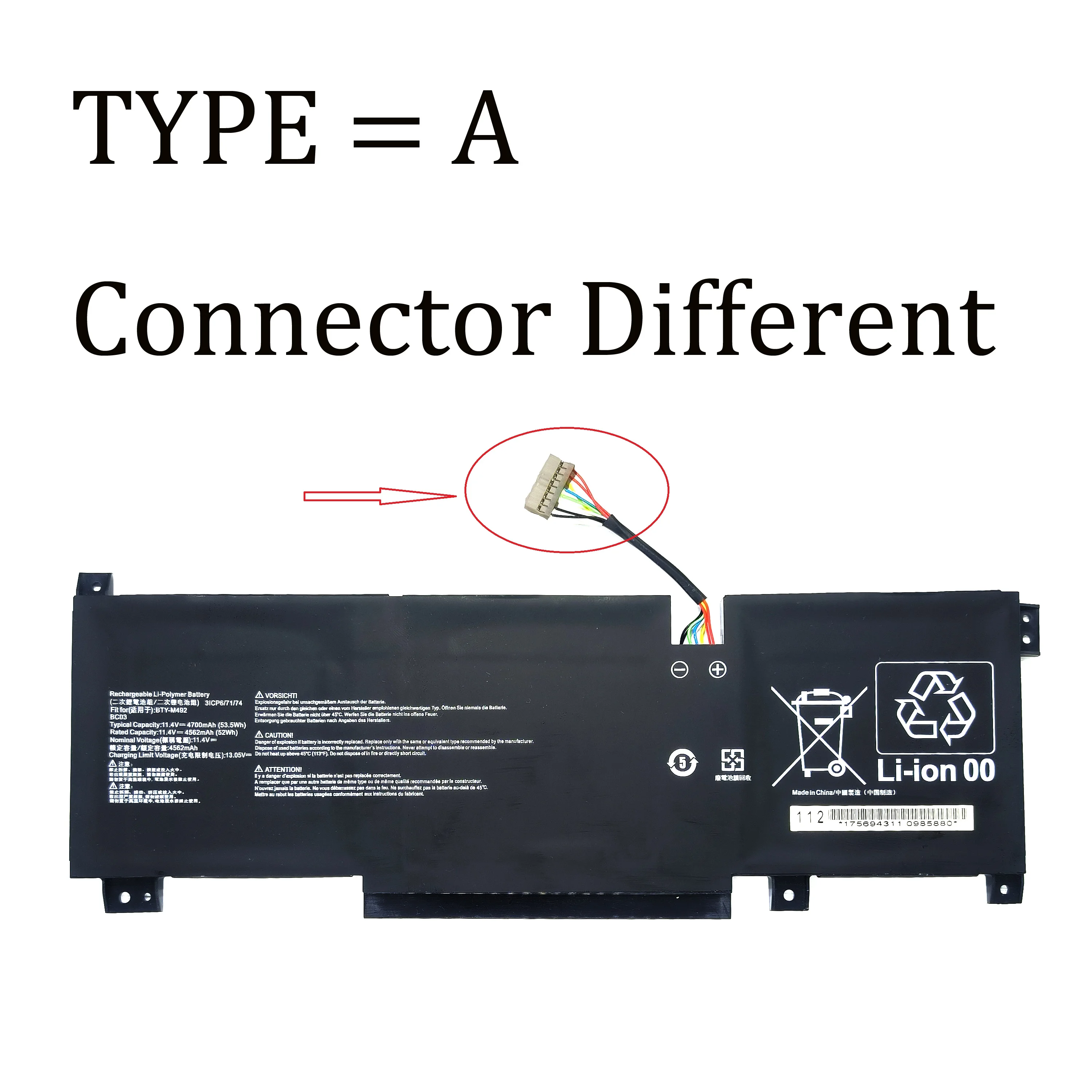 Genuine Original BTY-M492 53.5Wh Battery For MSI Crosshair 15 17 A11UCK Katana GF66 GF76 Pulse GL76 WF66 WF76