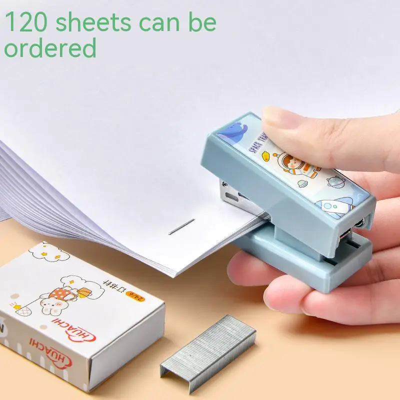 CHEN LIN Mini Stapler Set with Staples Cute Cartoon Rabbit Multifunction Paper Binder Tools School Supplies Kawaii Stationery