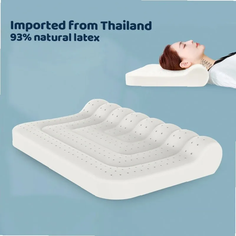 New Natural Latex Pillow with Organic Cotton Cover Standard Size Soft Pressure Relief Neck Pain Relief Bed Pillow for Side Queen