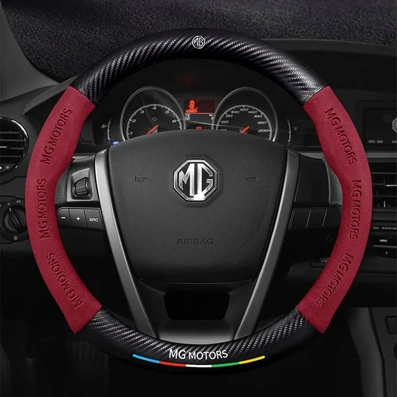 Soft Carbon Fiber Car Steering Wheel Cover For BYD Atto 3 Seal Dolphin Han Tang Song Yuan, Comfortable Non-slip Steering Protect