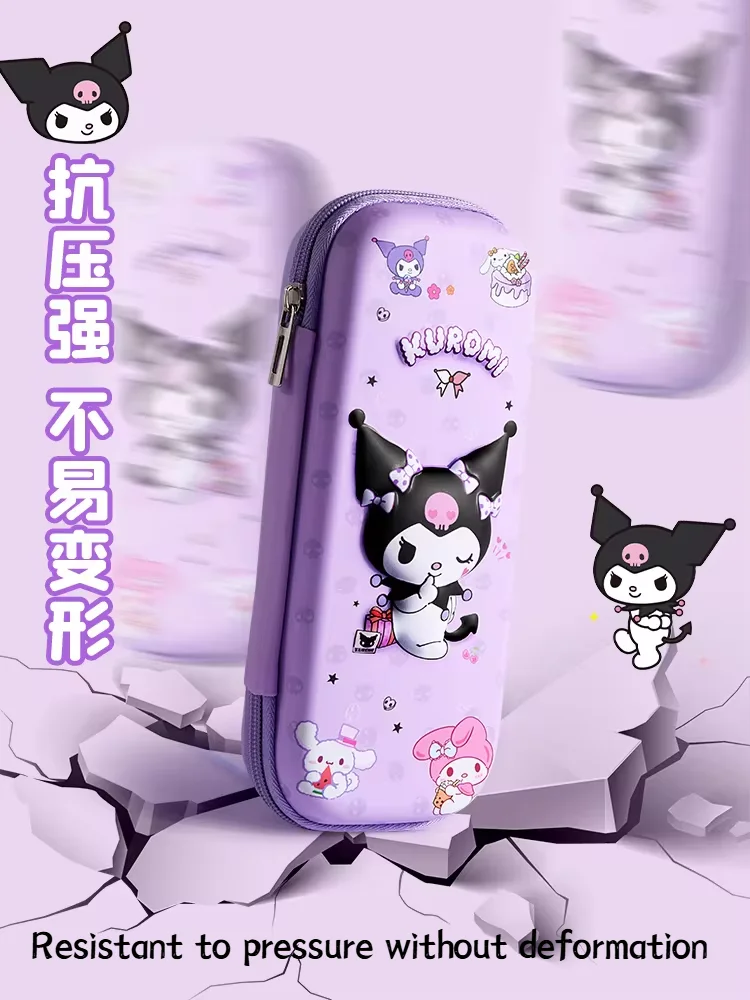 Sanrio 3D Kuromi Melody Cinnamoroll Pencil Case Cartoon Large Capacity Stationery Bag Pencil Case for Students