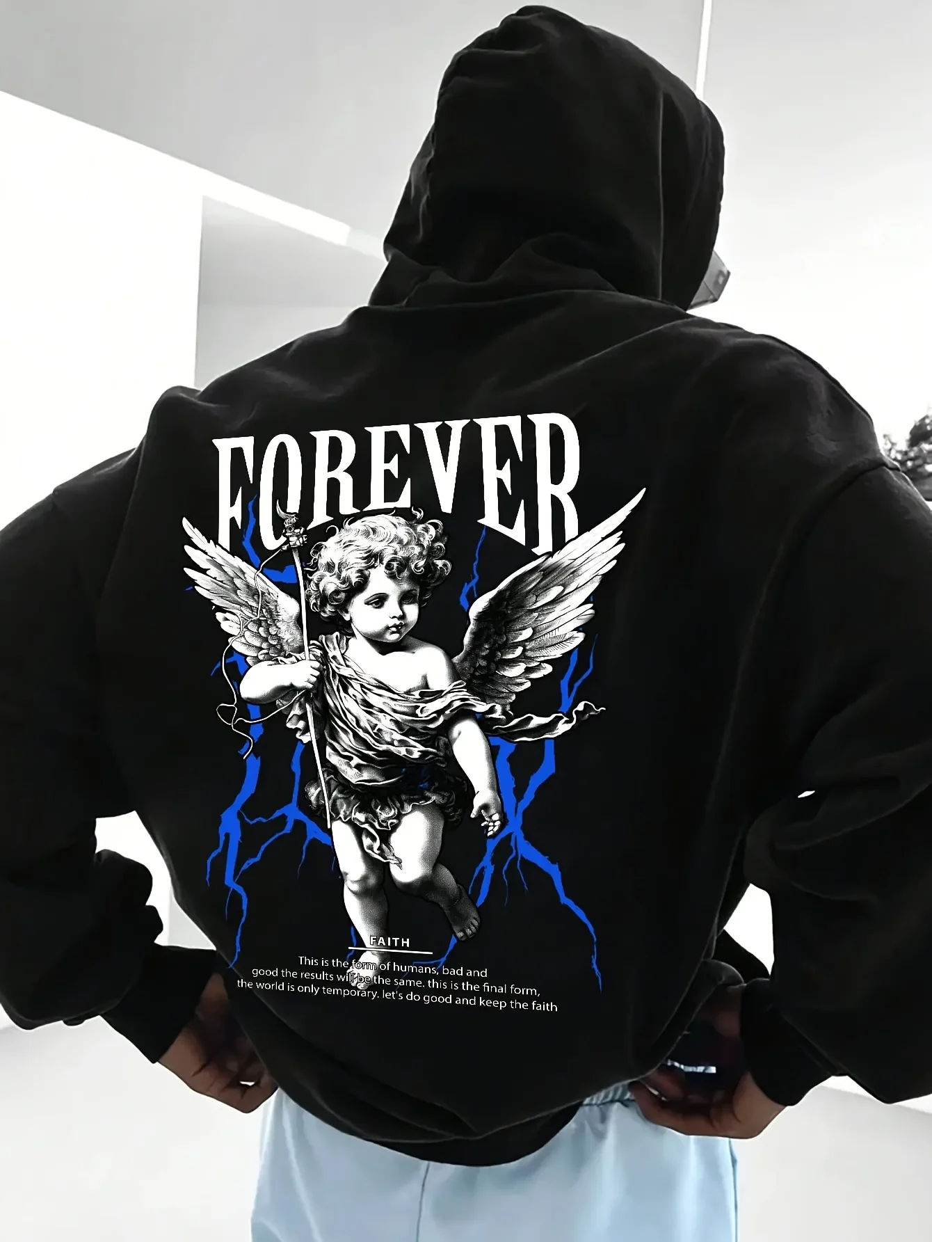 

Gothic Angel Graphic Printing Autumn and Winter Men's and Women's Hoodies Casual Loose Outdoor Street Sports Training Brand