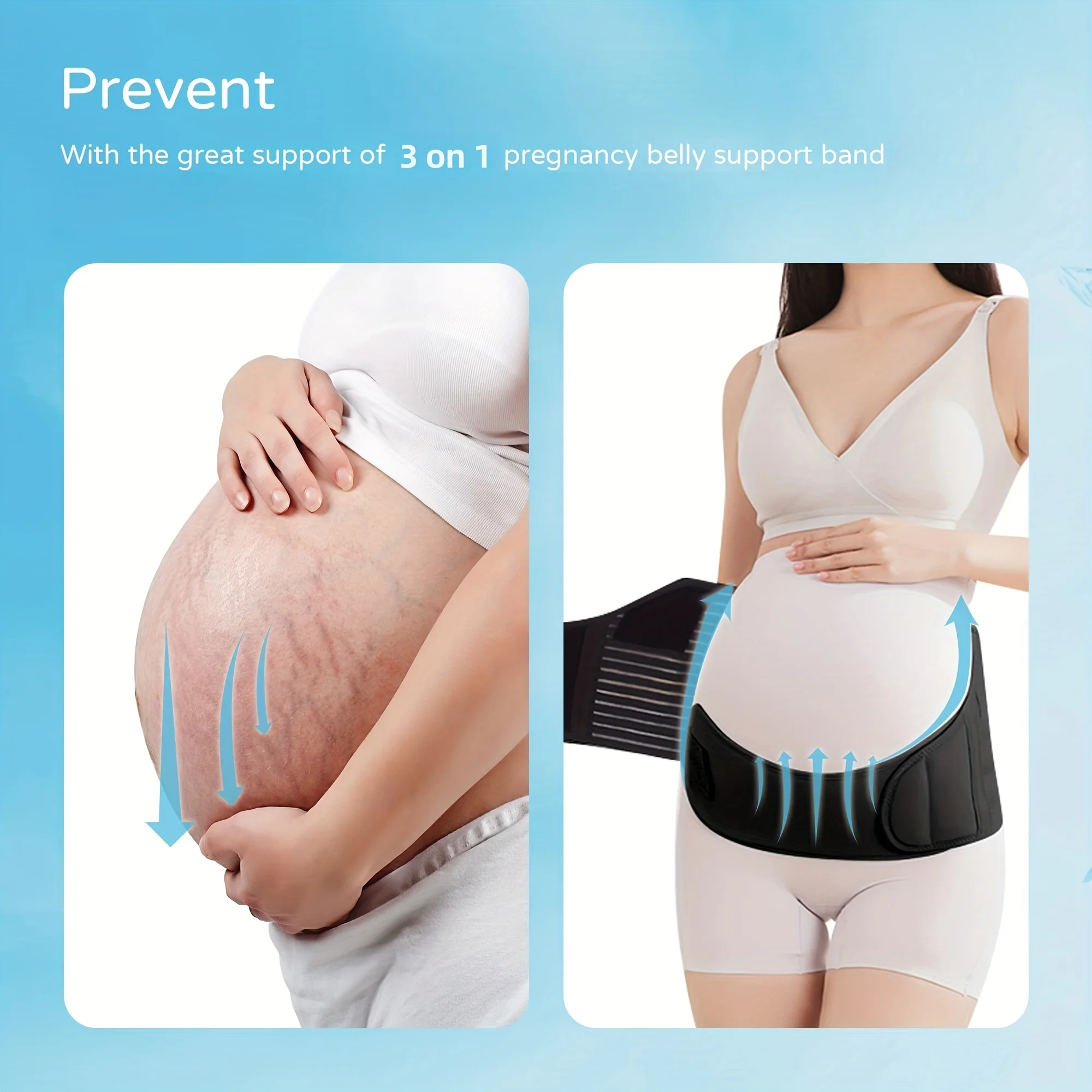 Pregnant Women Support Belly Band Back Clothes Belt Adjustable Waist Care Maternity Abdomen Brace Protector Pregnancy view 3