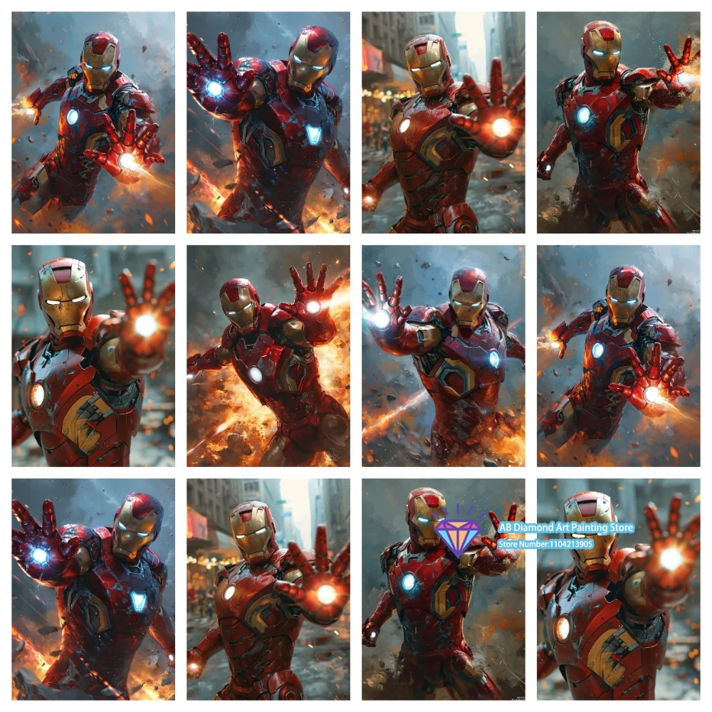 

New 2026 Iron Man Square Round Diamond Painting Kit 5D DIY Cross Stitch Handmade Art Gift Crafts Home Decor Festival Gift