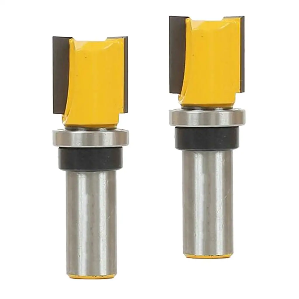 Two Flute Carbide Straight Router Bit 19mm Wood Milling Tool for DIY Woodworking Flush Trim Template Applications