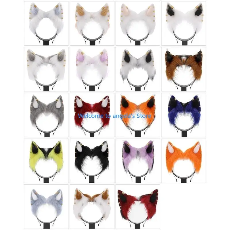 

X4YC повязка на голову для любителей кино с лисьими ушками и серьгами из сплава для взрослых, повязка на голову для косплея