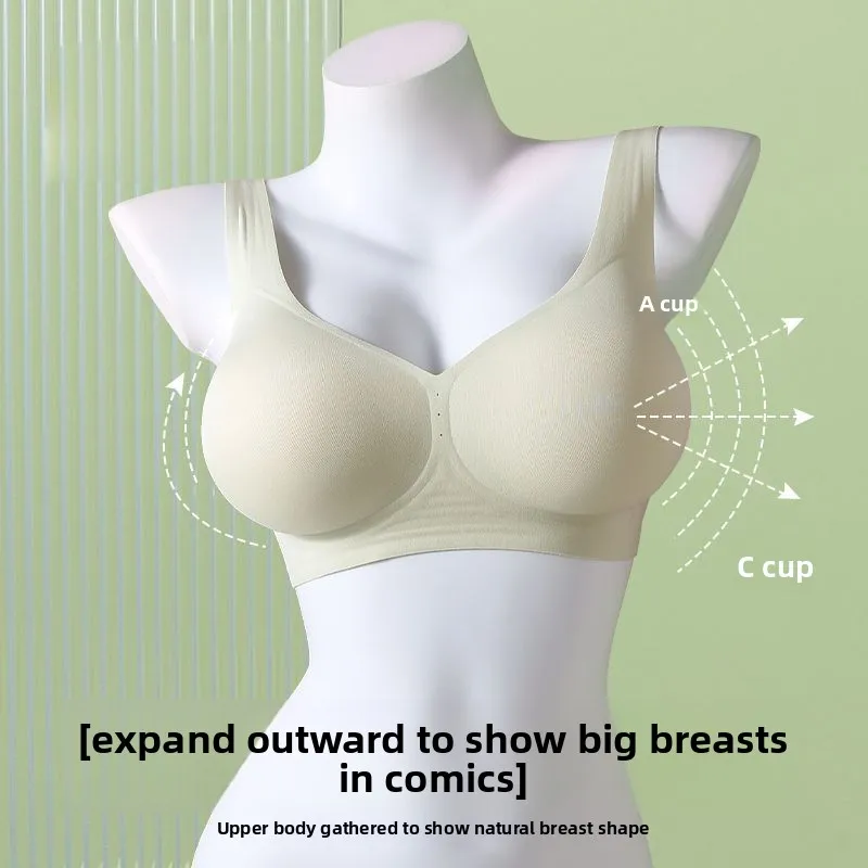 超厚8cmパッド入りブラ-小胸用-極度のプッシュアップリフト-ワイヤーなしシームレス快適-取り外し可能なパッド-a・bカップ用