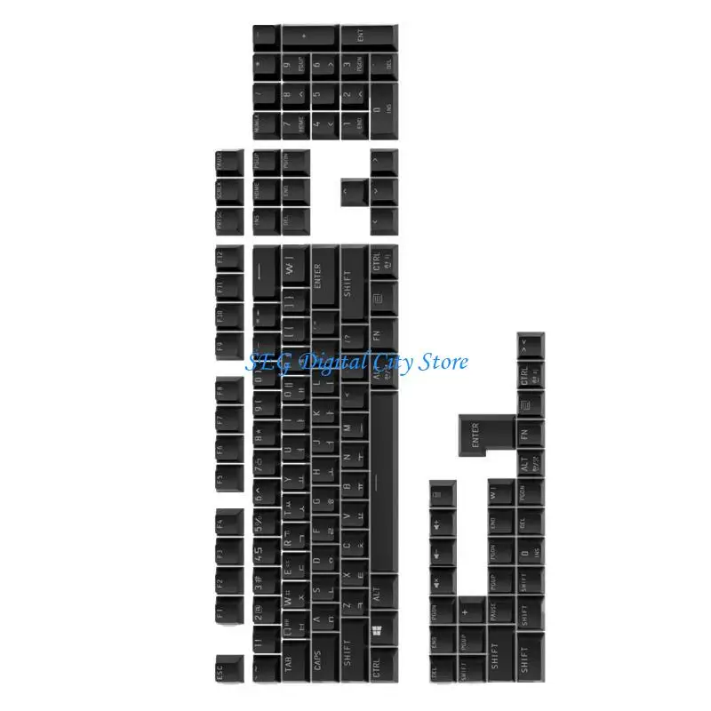 U75B Korean 104Keycap Set for 61 64 68 75 98 104 /108 Mechanical Keyboards, OEM Profile Long Lasting Print Quality