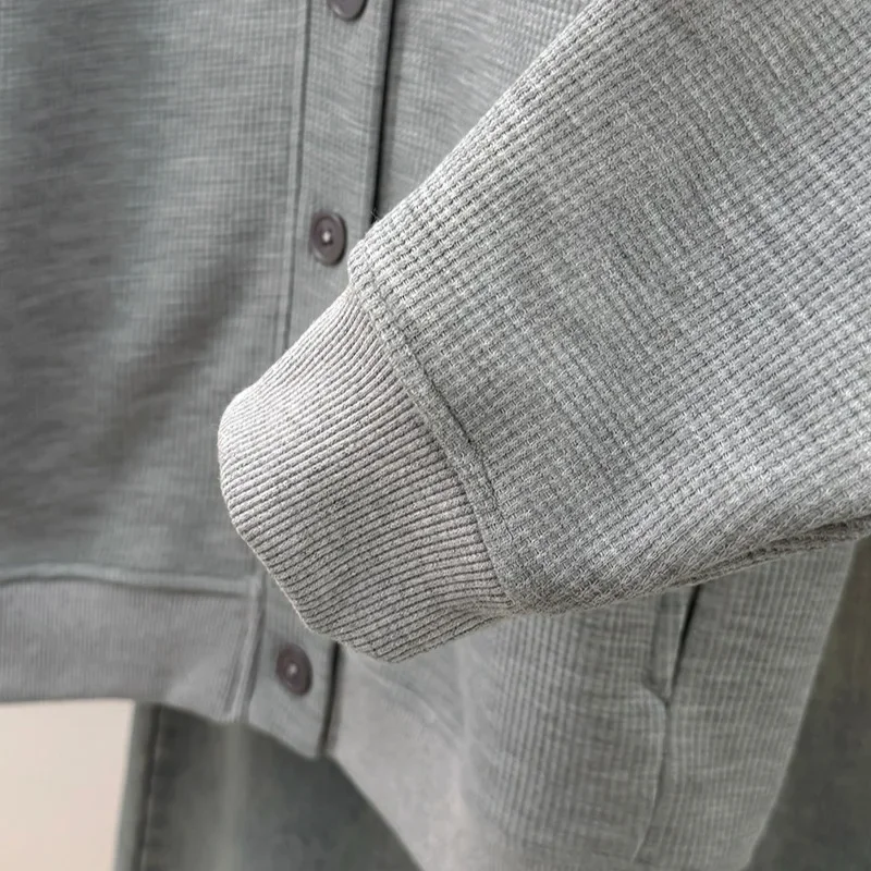 Y2K Women Composite Milk Silk Hoodie Spring Autumn New Cardigan Jacket Round Neck Top