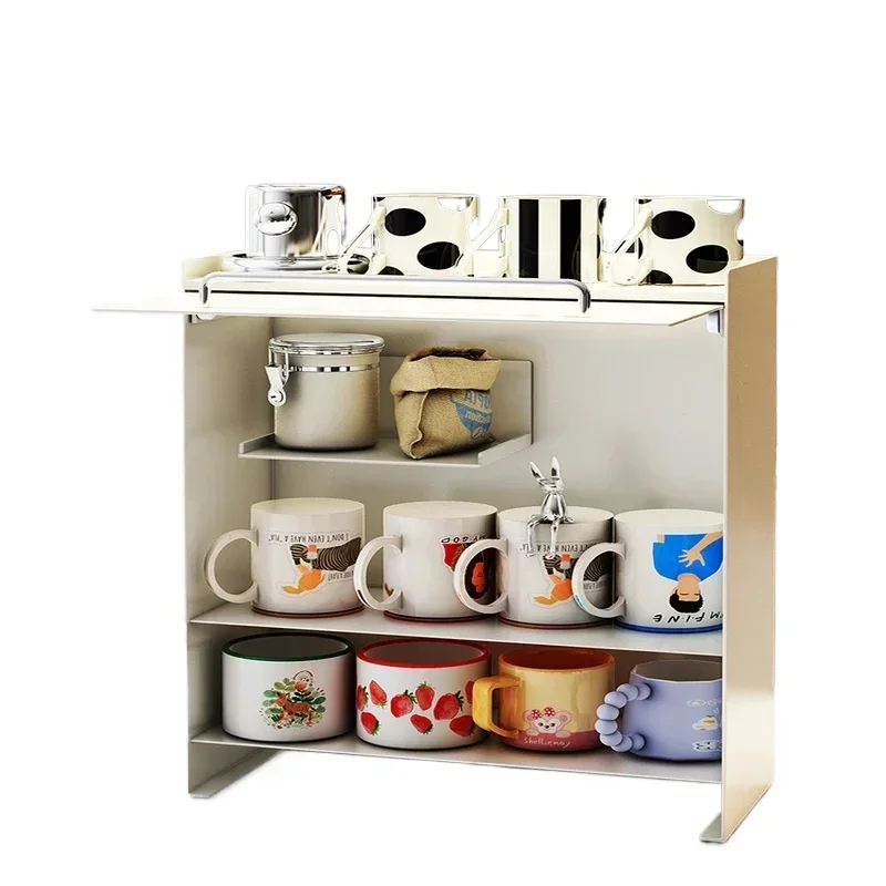 Dustproof Cup Storage Rack Water Cup Holder Tea Set Organizer Coffee Machine Stand Countertop Mug Storage Box