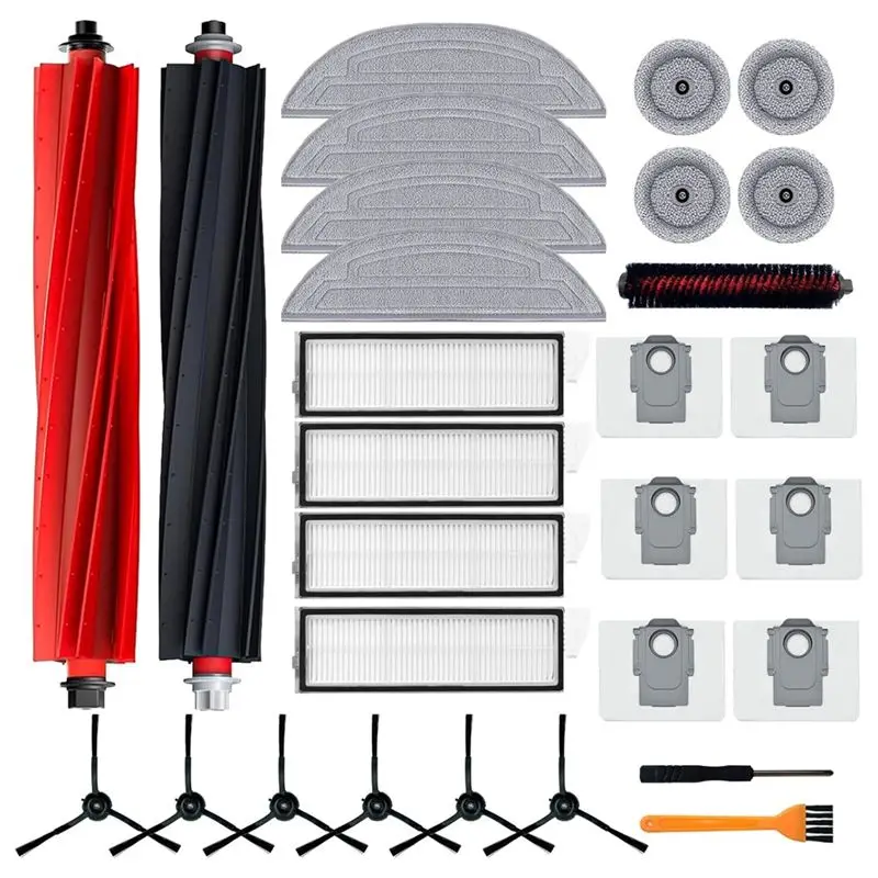 

Комплект аксессуаров Hot-Accessories для Roborock S8 Max/Maxv Ultra - основная и боковые щетки, HEPA-фильтр, запасные части для робота-пылесоса
