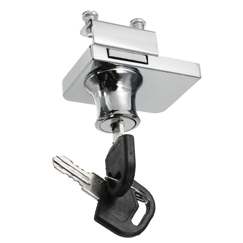 

5-8mm Zinc Alloy Glass Lock Cabinet Door Security Single Double Heavy Duty No Drilling Easy Installation Display
