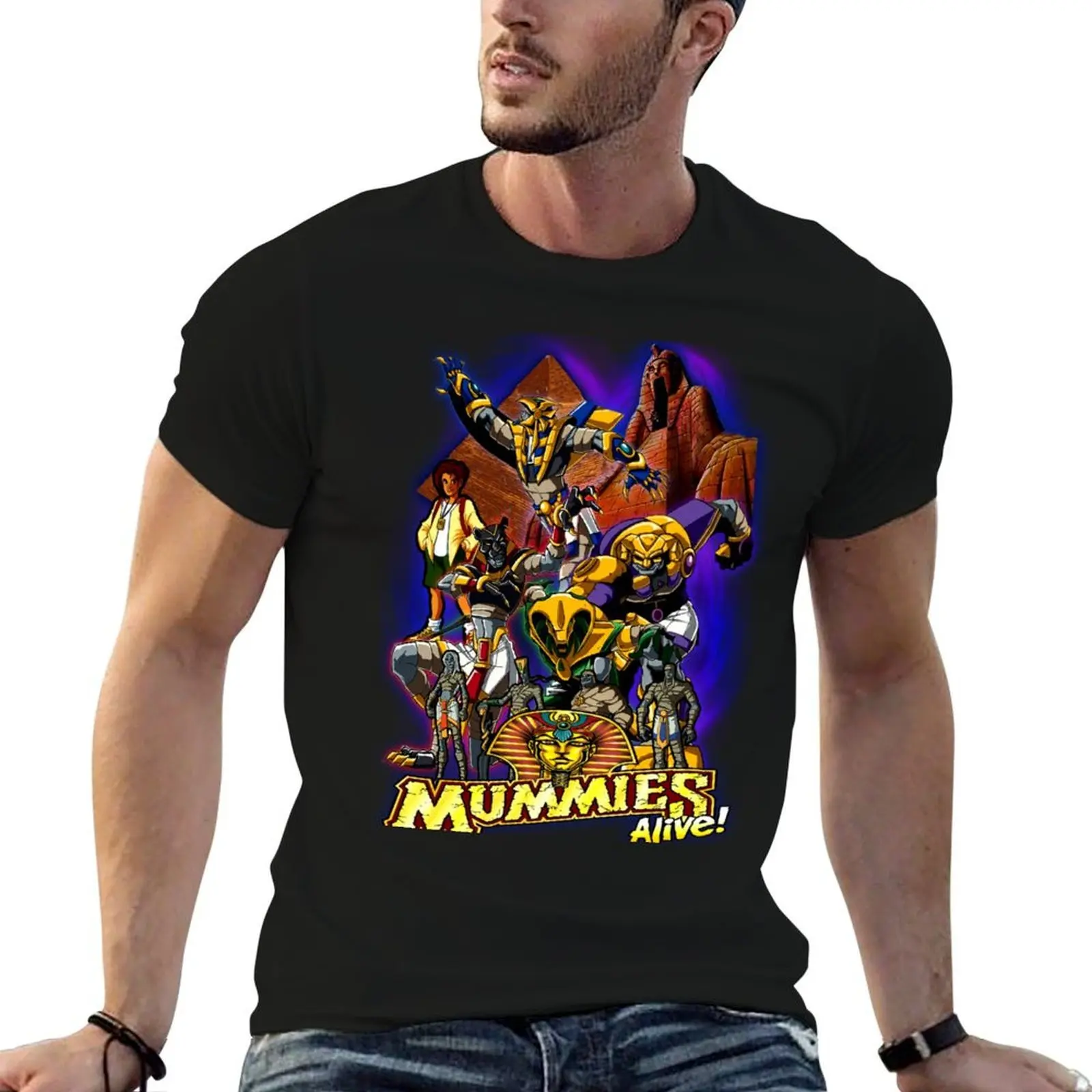 Les momies vivantes! T-shirt Prince Rapses and the Power of Ra pour homme, pack de t-shirts en coton imprimés pour homme