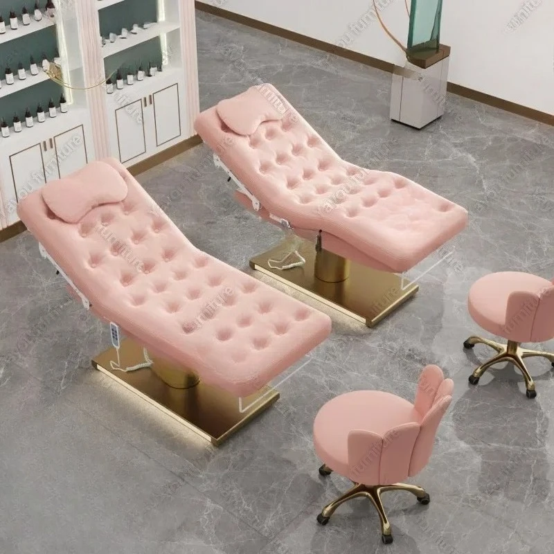 

YH A56 New, electric beauty bed, beauty salon gold base massage bed, eyelash tattoo bed