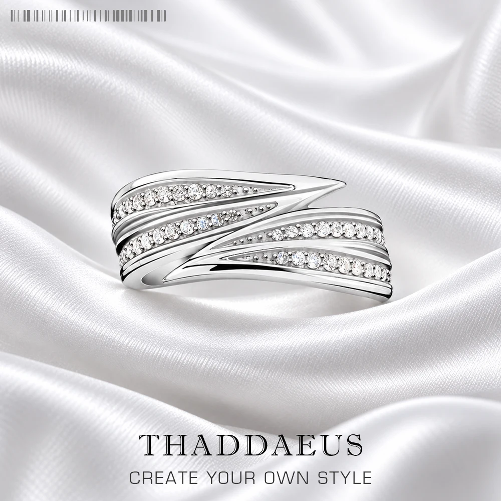 Ring Leaves Europe Style Fine Jewerly For Women Brand New Trendy Gift In Pure 925 Sterling Silver