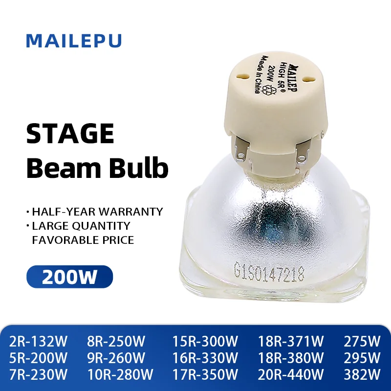 Bühnenlicht 200 W 5R / 7R 230 W Metallhalogenidlampe, bewegliche Strahllampe, 230 Strahl, Platin-Metall-Halogenlampen, folgen Sie den Spot