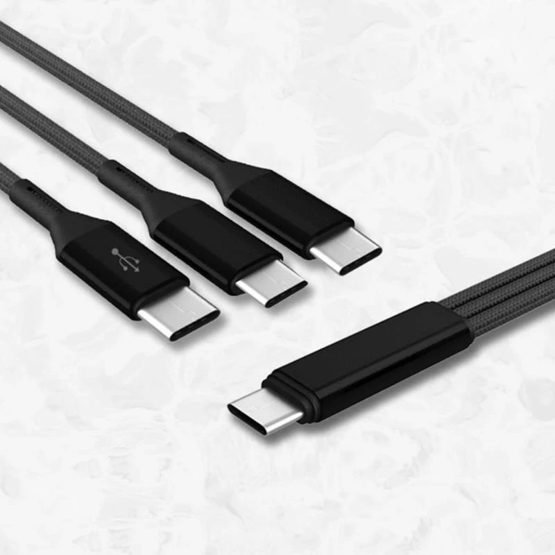3 In 1 USB C To USB C Multi 3 In 1 Type C To 3 Type C Port Charger Cord, 5V 2A Fast Charging Cable For 3 Mobile Phones
