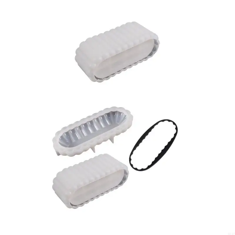 91AF Wave-Stripe Box Resin Mold Oval-Storage Box Silicone Mold for Jewelry Container DIY Resin Casting Crafts Moulds