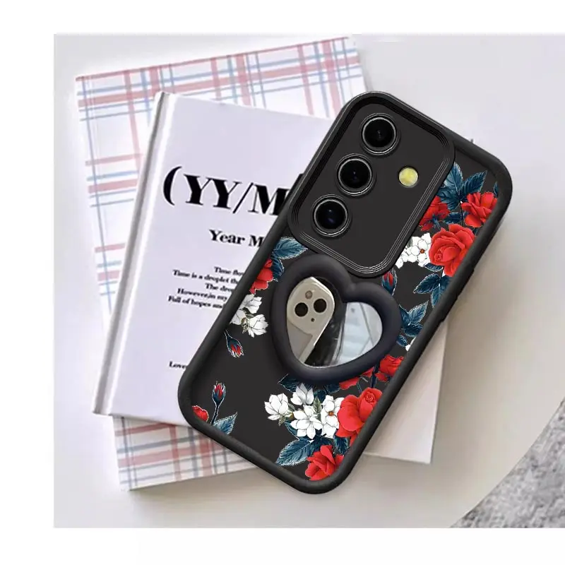 S25 ゴージャスな花柄 新スカイアイ シリコン製スマホケース Samsung S25Plus S25Ultra S24 S24FE S23 S23FE S22 S20Lite M32 M12 カバー