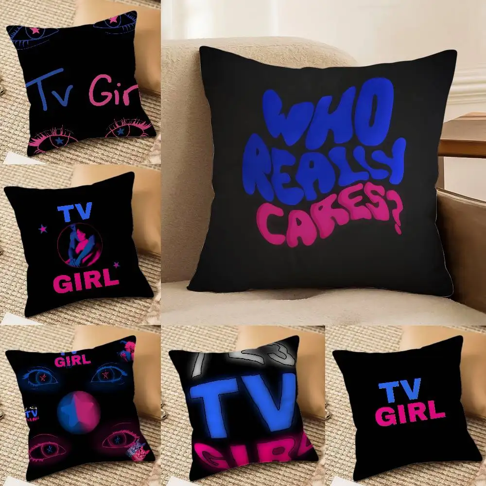 

Hot T-TV Girl-MT Who Really Cares Pillow Case Printing Pillowcase Living Room Sofa Cushion Cover Bedroom Room Decor