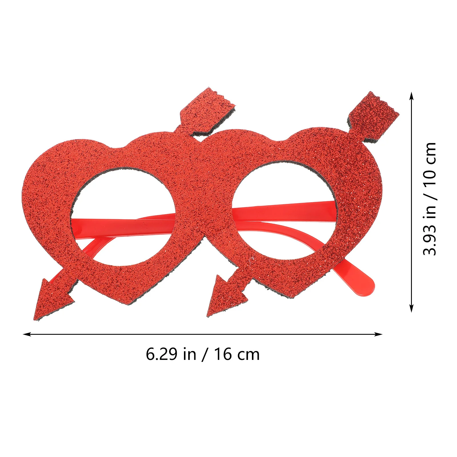 

2Pcs Valentine Heart Glasses Fashion Eyeglass Frames Lightweight Party Props Love Glasses Festival Decorations Photo Props