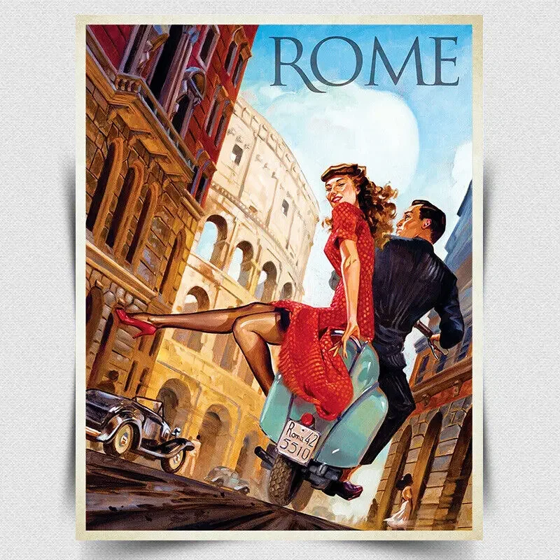 ROME ITALY Vintage Retro Travel Advert SIGN METAL PLAQUE gift print poster decor