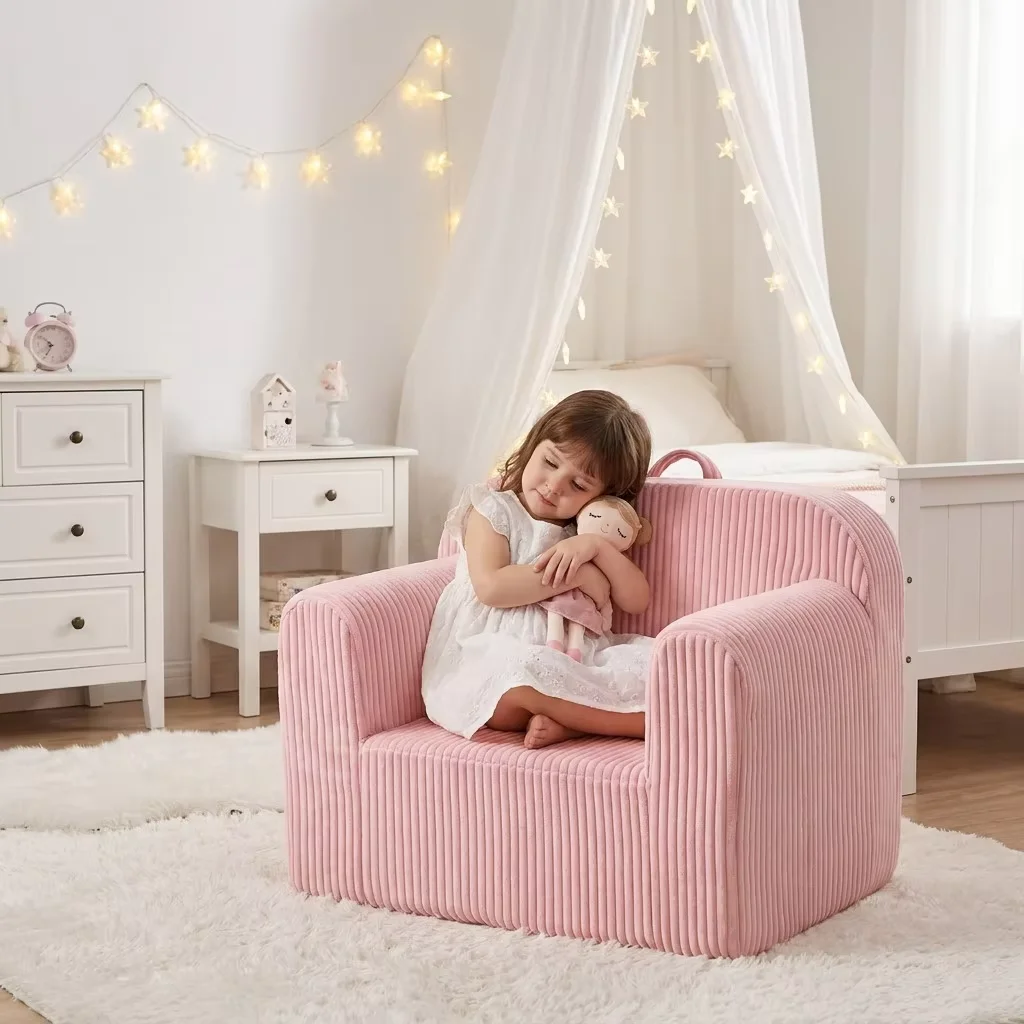 Plush Kids Sofa Toddler Sofa Foam Playroom Kids' Furniture Sofa Soft Toddler Couch Chair Set Living Room Transitional School