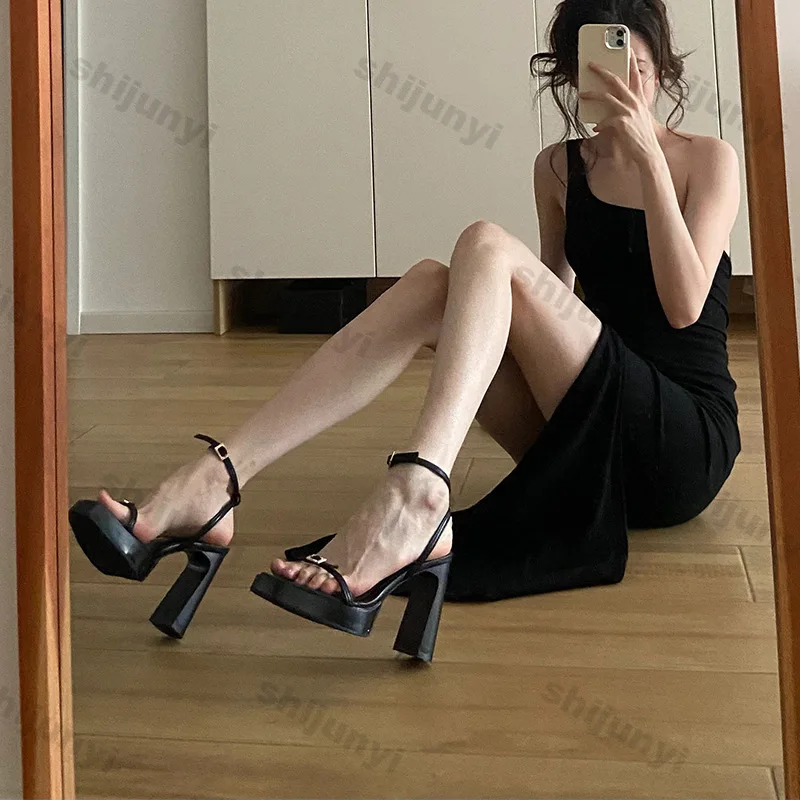 Women Super High Heels Sandals New Fashion Open Toe Buckle Strap Sandals Women Sexy Platform Sandals Elegant Party Wedding Pumps - Image 6