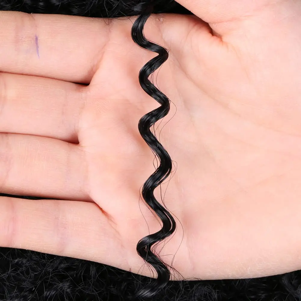 10 Inch Afro Kinky Curly Ponytail Hair with Clips Synthetic Hair Short Marley Hair Drawstring Ponytail Black Color for Women