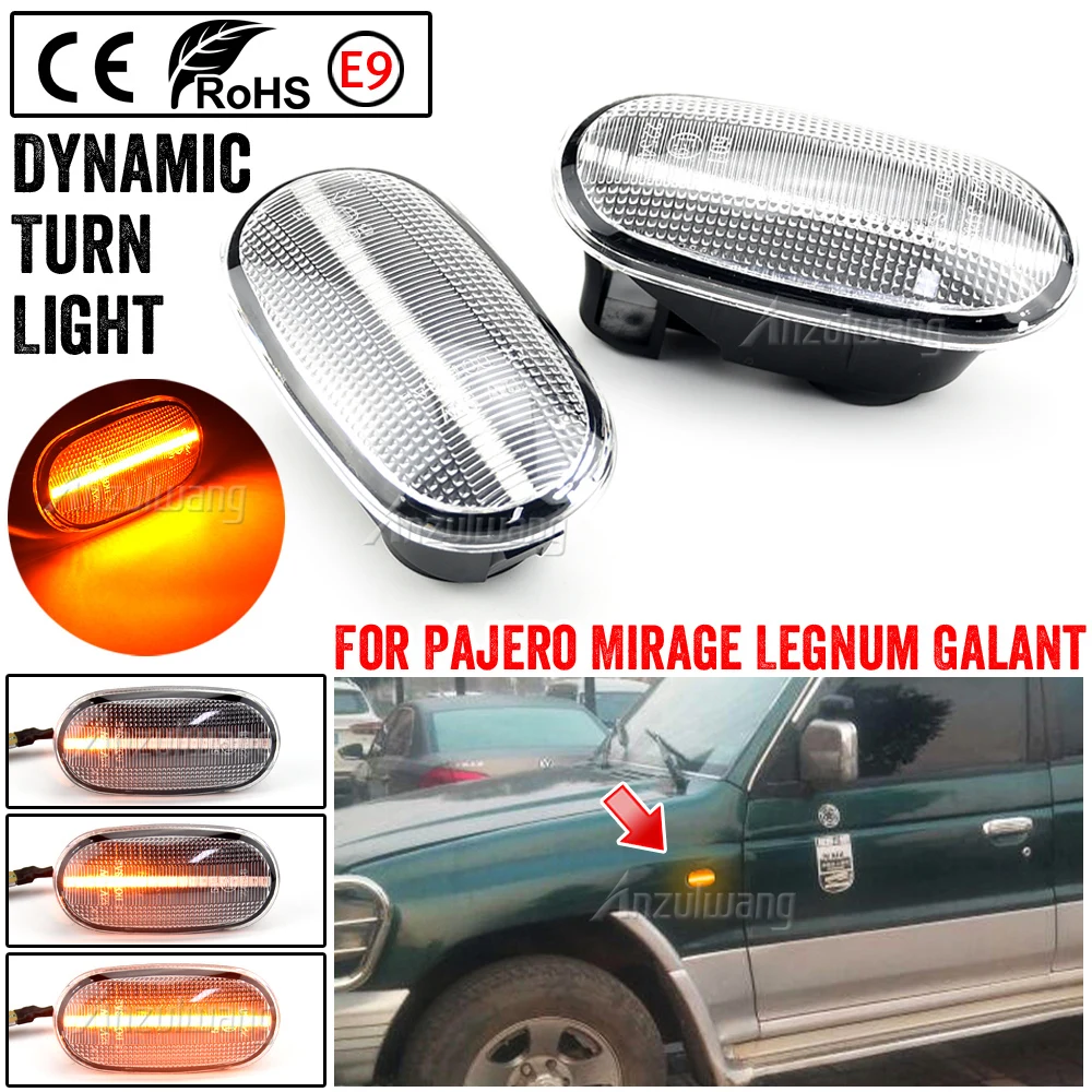 Feu de position latéral LED de haute qualité, clignotant, feux dynamiques pour Mitsubishi Pajero Mirag Legnum Gelent 1998 – 2005